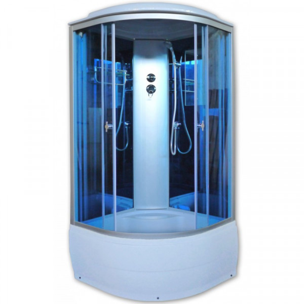 Душевая кабина Aquacubic 3202D blue mirror 90*90 см высокий поддон